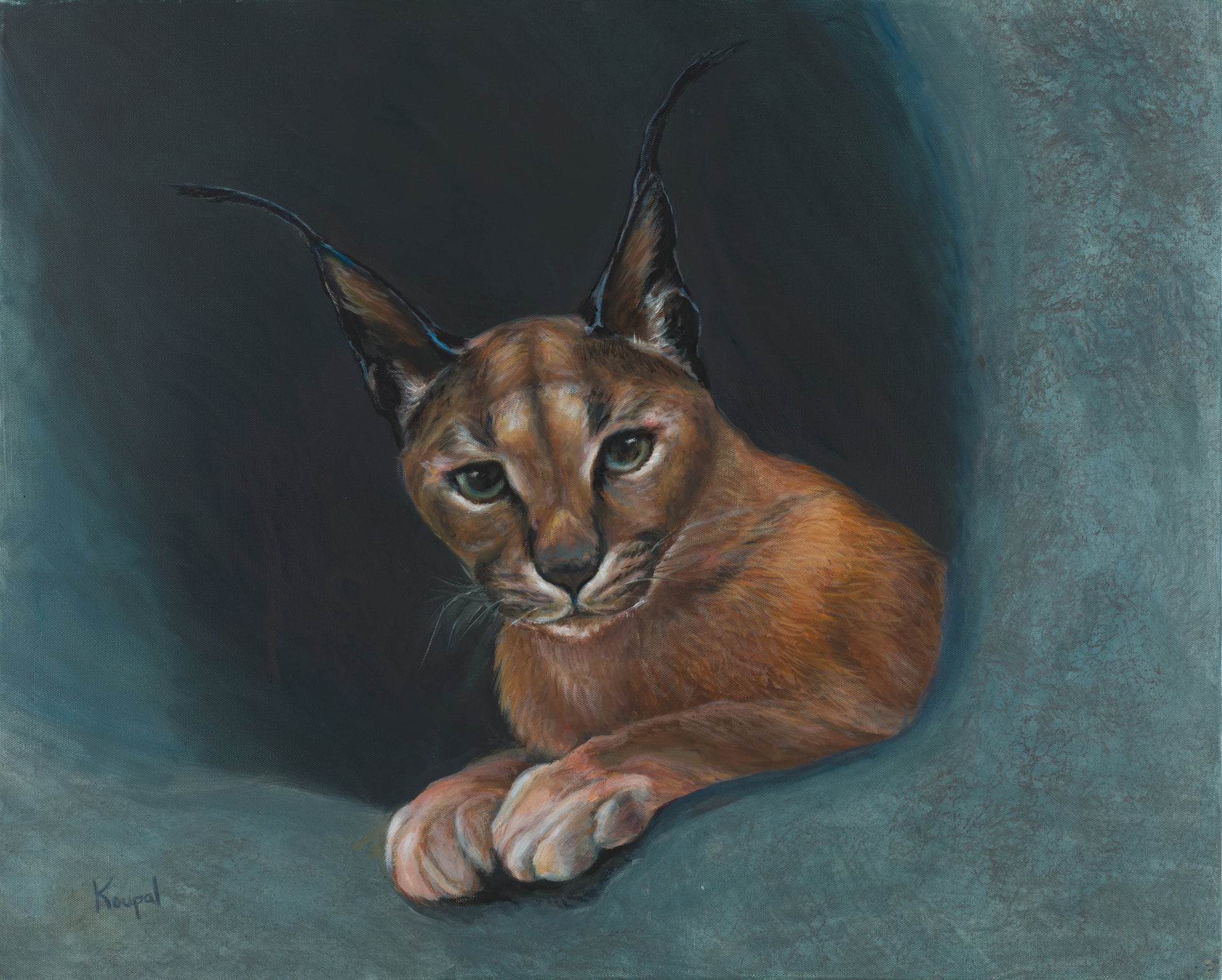 Portrait of Caracal- 24x30 Limited Edition Print on Canvas